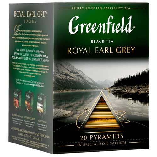 Чай пакетированный листовой Greenfield Royal Earl Gray (пирамидки), 20 шт./уп.